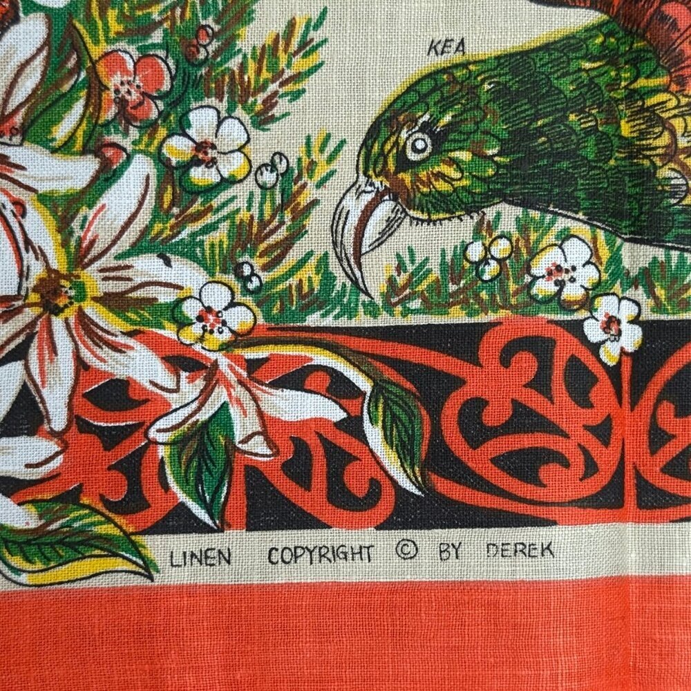 Vintage New Zealand 100% Linen Souvenir Tea Towel - Picture 3 of 4